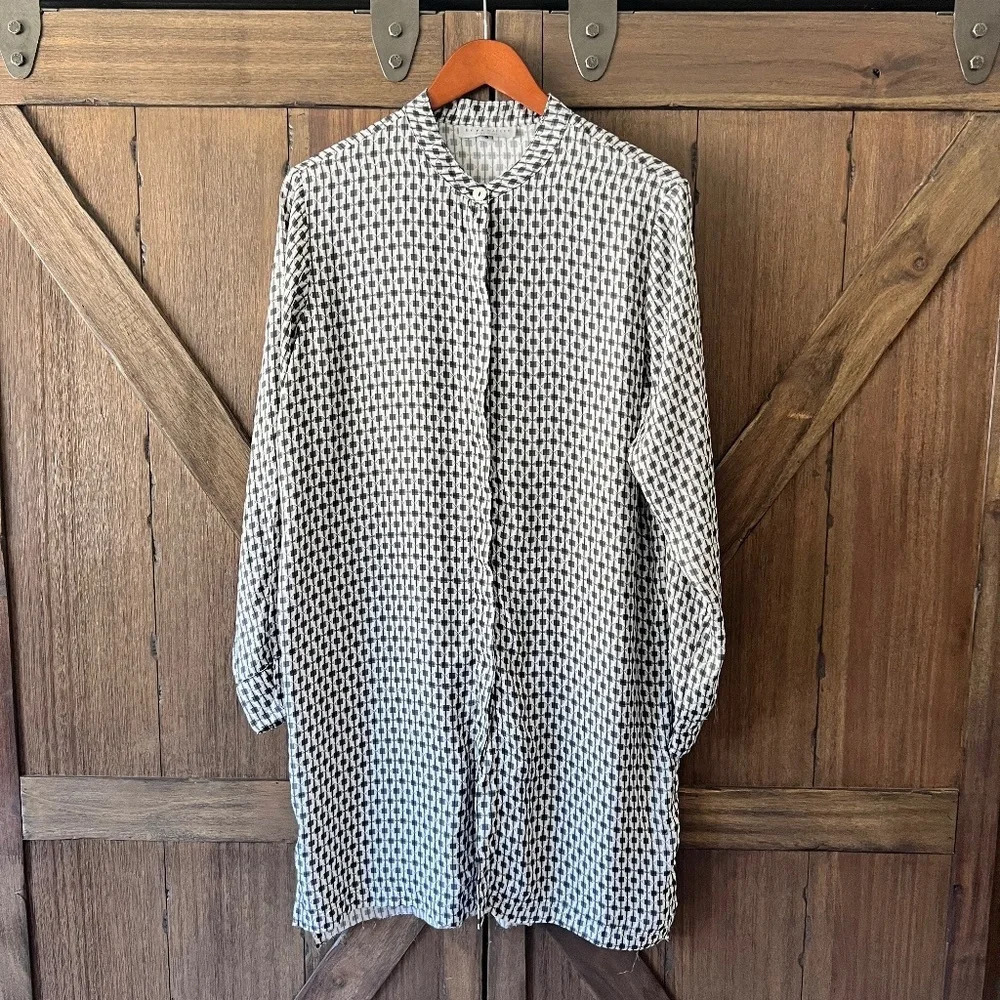 BRYN Walker Geometric Shaped Long Sleeve Tunic Size Small